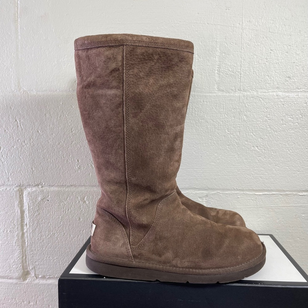 UGG Kenly 1890 Tall Brown Suede Boots Shealing Side Zipper Women's 8 US/6.5 UK